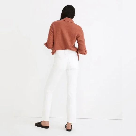 The Tall Mid-Rise Perfect Vintage Straight Jean in Tile White - Picture 4 of 8
